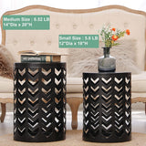 Set of 3 Black End Tables, Nesting Metal Round Coffee Table