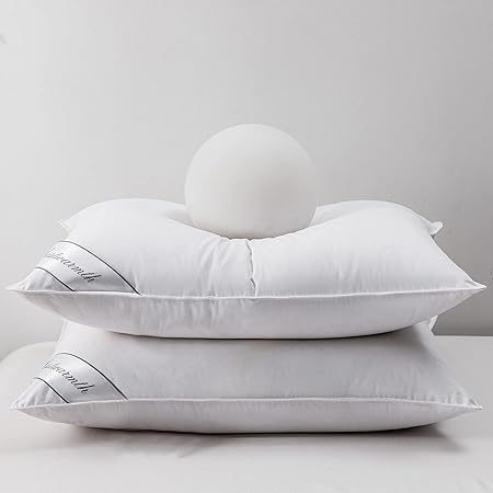 Goose Down & Feather Pillows Soft Insert for Side and Back Sleepers Grey