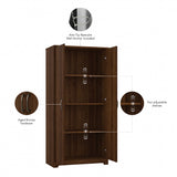 Cabot Tall Storage Cabinet with Doors in Modern Walnut