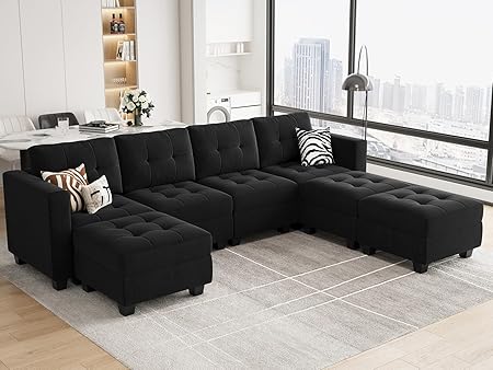 Modular Sectional Sofa Couch, 6 Seats Sectional Sleeper Sofa