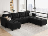 Modular U Shaped Sectional Sofa Couch, Oversized Sectional Sofa with Stoarge Seat