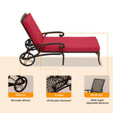 Chairs for Outside Set with Cushion Cast Aluminum Chaise Lounge Patio Lounge Chairs