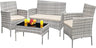 Patio Furniture 4 Pieces Conversation Sets Outdoor Wicker Rattan Chairs