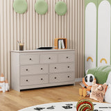 Dresser for Bedroom, 55" Long Dresser, Beige Dresser with Deep Drawer and Metal Hand