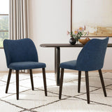 Upholstered Dining Chairs Set of 2 - Blue PU Leather