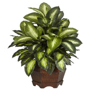 6639 24in. Golden Dieffenbachia Silk Plant, Green