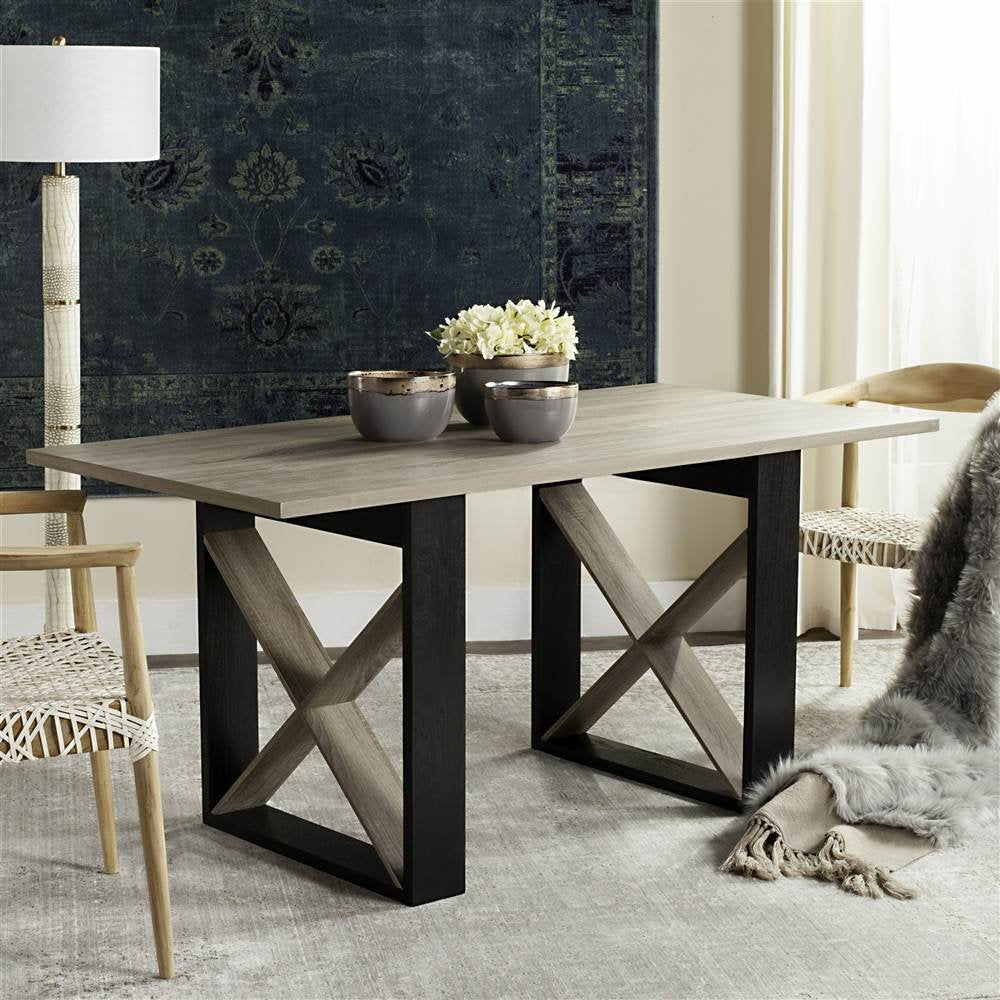 Home Collection Monty Modern Farmhouse Light Grey 30-inch Dining Table