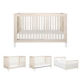 Gelato 4-in-1 Convertible Crib with Toddler Bed Conversion in Washed Natural and Black