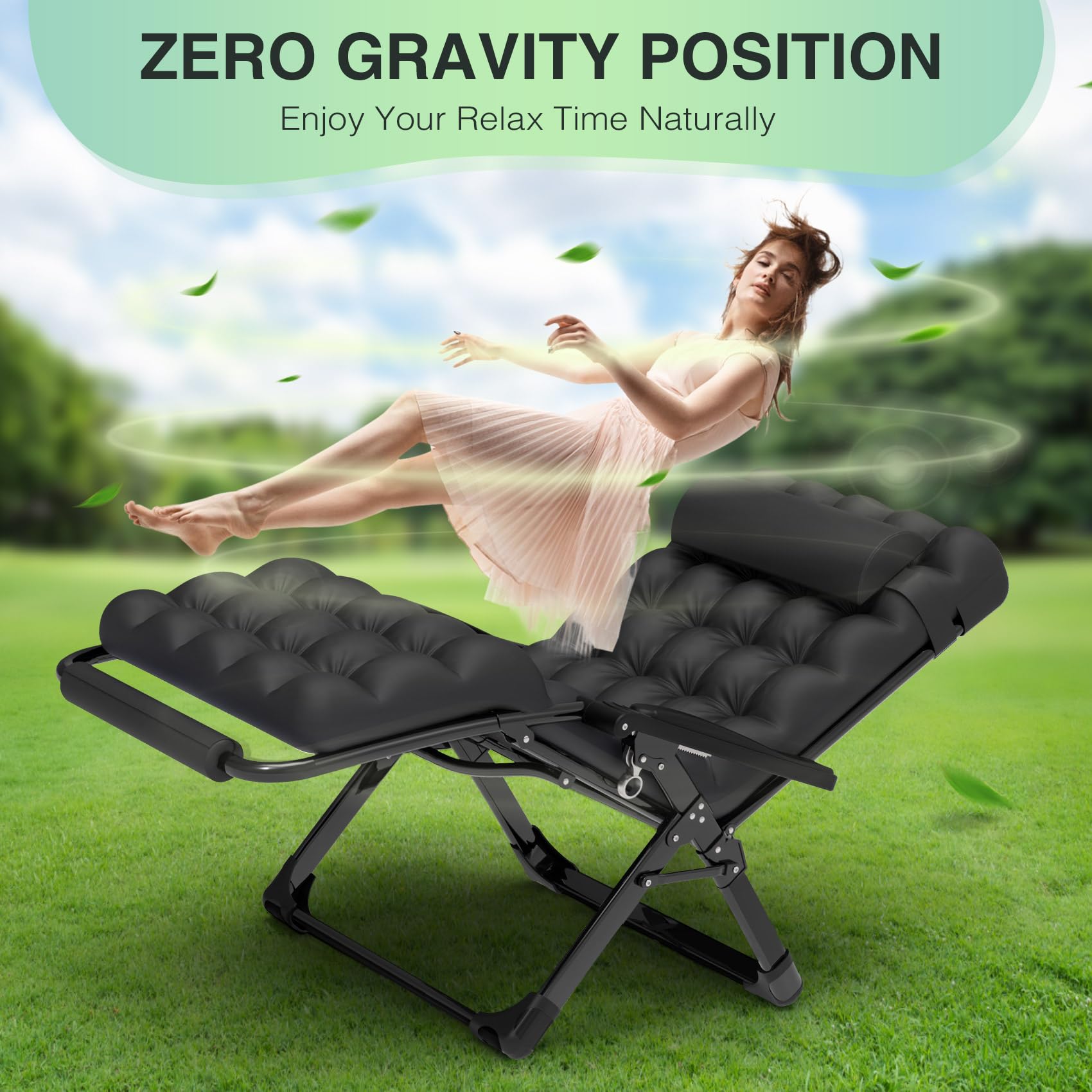 MaxZen XXL Zero Gravity Recliner Chair – 500lb Capacity & Headrest