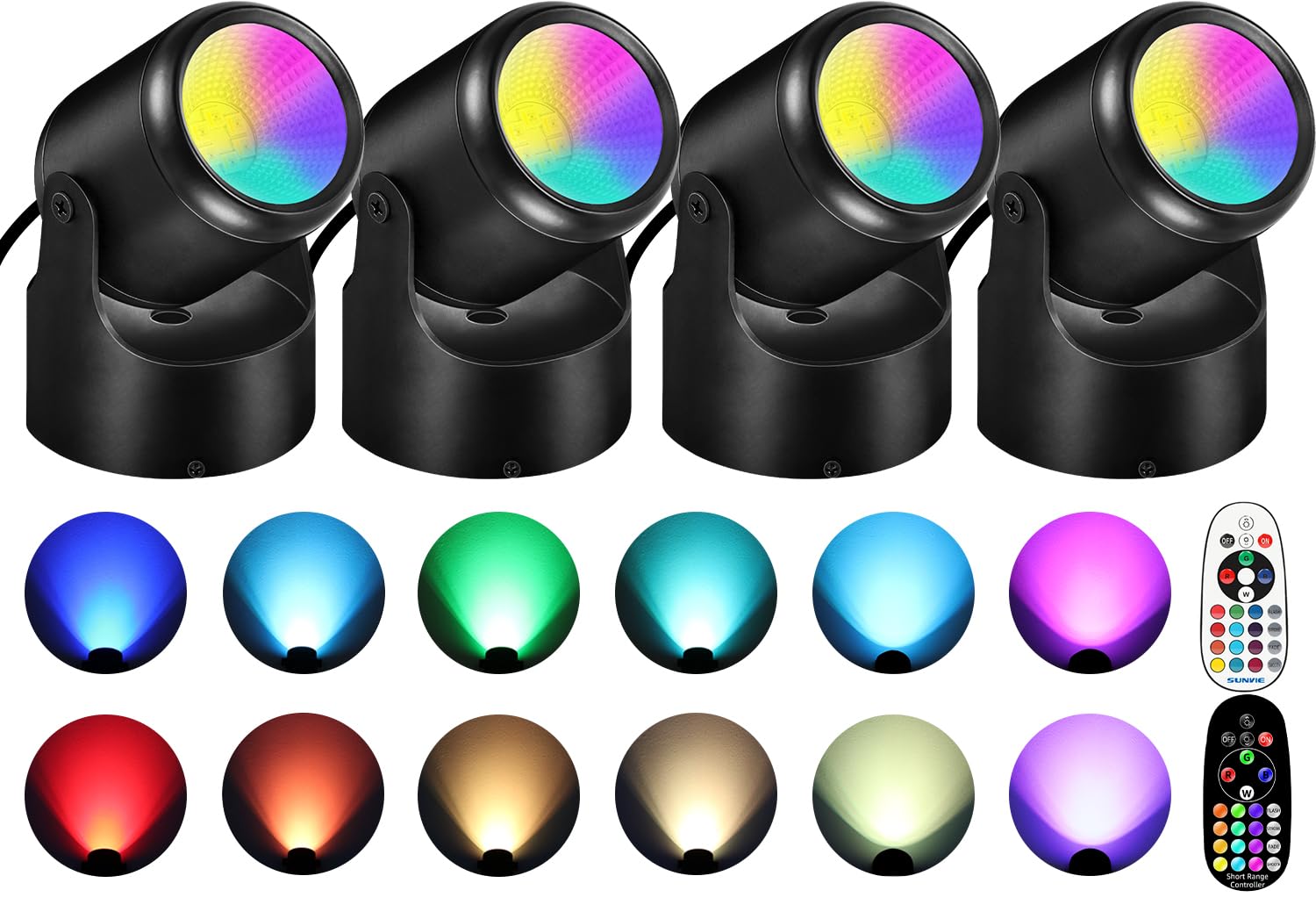 6W RGBW Up Lights Indoor Christmas Spotlight Indoor LED Color Changing