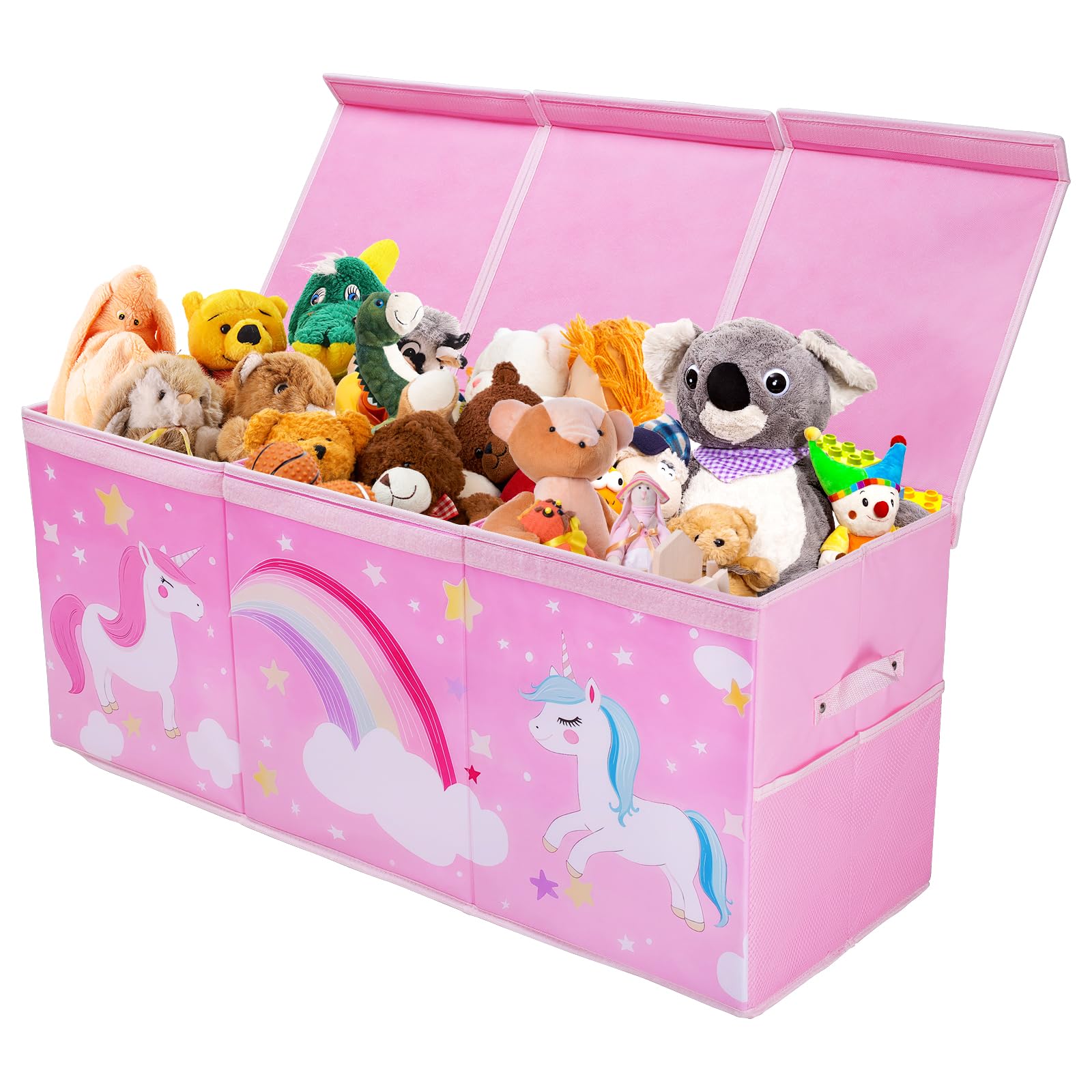 Extra Large Toy Box Chest with Flip Lid for Kids, Collapsible Oxford Toy Storage Box