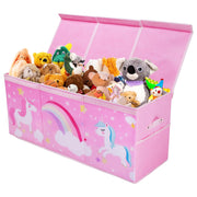 Extra Large Toy Box Chest with Flip Lid for Kids, Collapsible Oxford Toy Storage Box