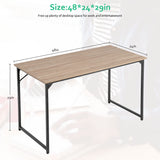 47 inch Computer Desk Modern Writing Desk, Simple Study Table, Industrial Office Desk