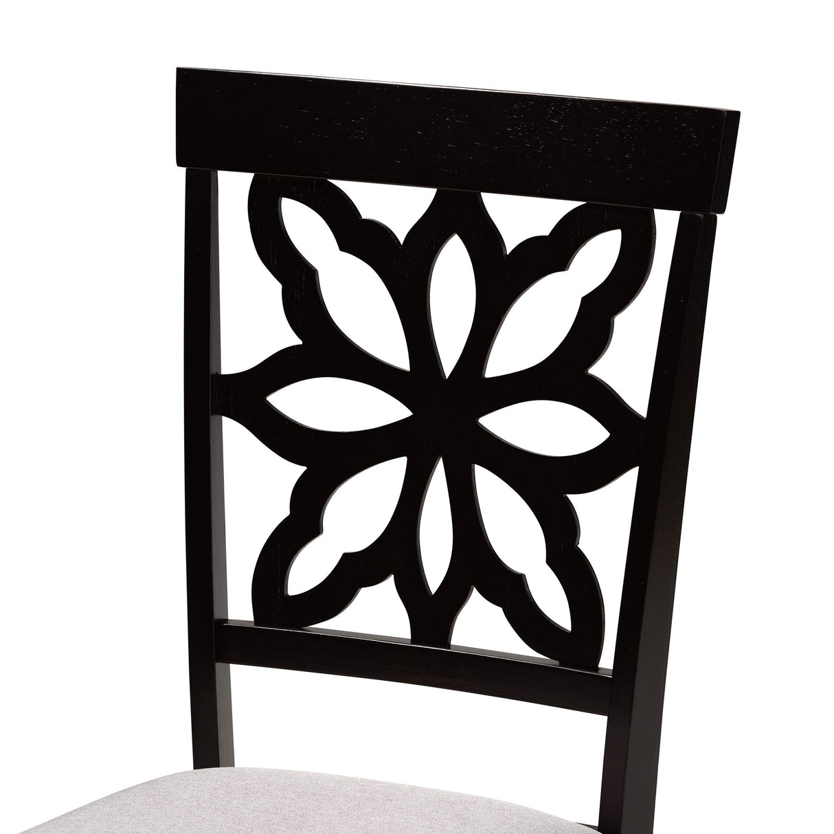 Modern and Contemporary Grey Fabric Upholstered and Dark Brown Finished Wood 7
