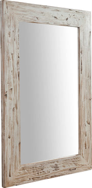 Rectangular Solid Lime Wood, Cream Finish Mirror