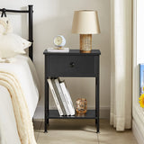 VECELO Night Stands for Bedroom Rustic Nightstand Bedside End Tables with Drawer Storage