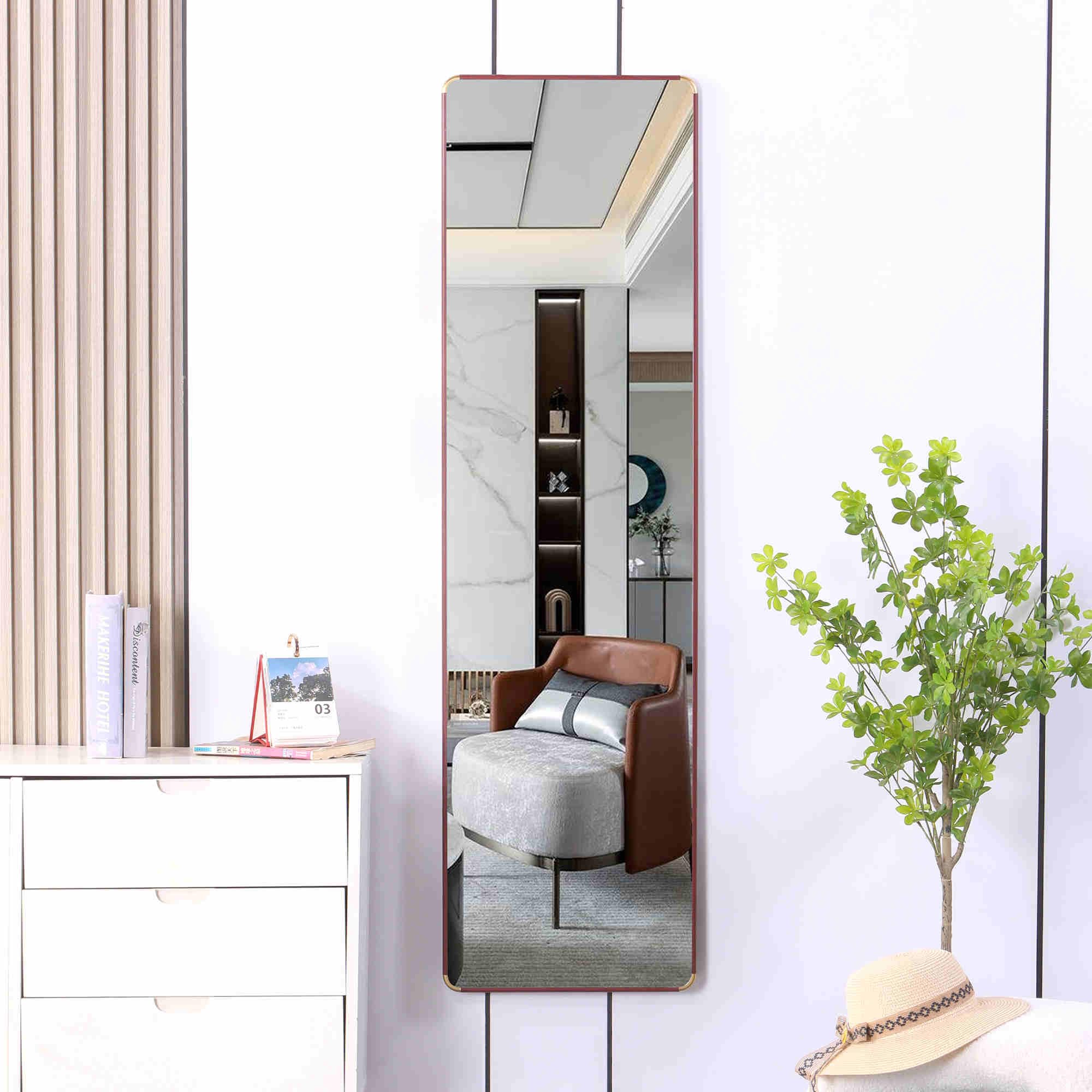 60 "* 16.5" Stylish Solid Wood Frame Freestanding Floor Mirror - Perfect for Wall