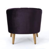 Amaia Modern Velvet Club Chair, Blackberry / Walnut