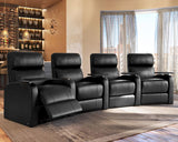 Diesel XS950 Home Theater Seats Black Top-Grain Leather - Memory Foam