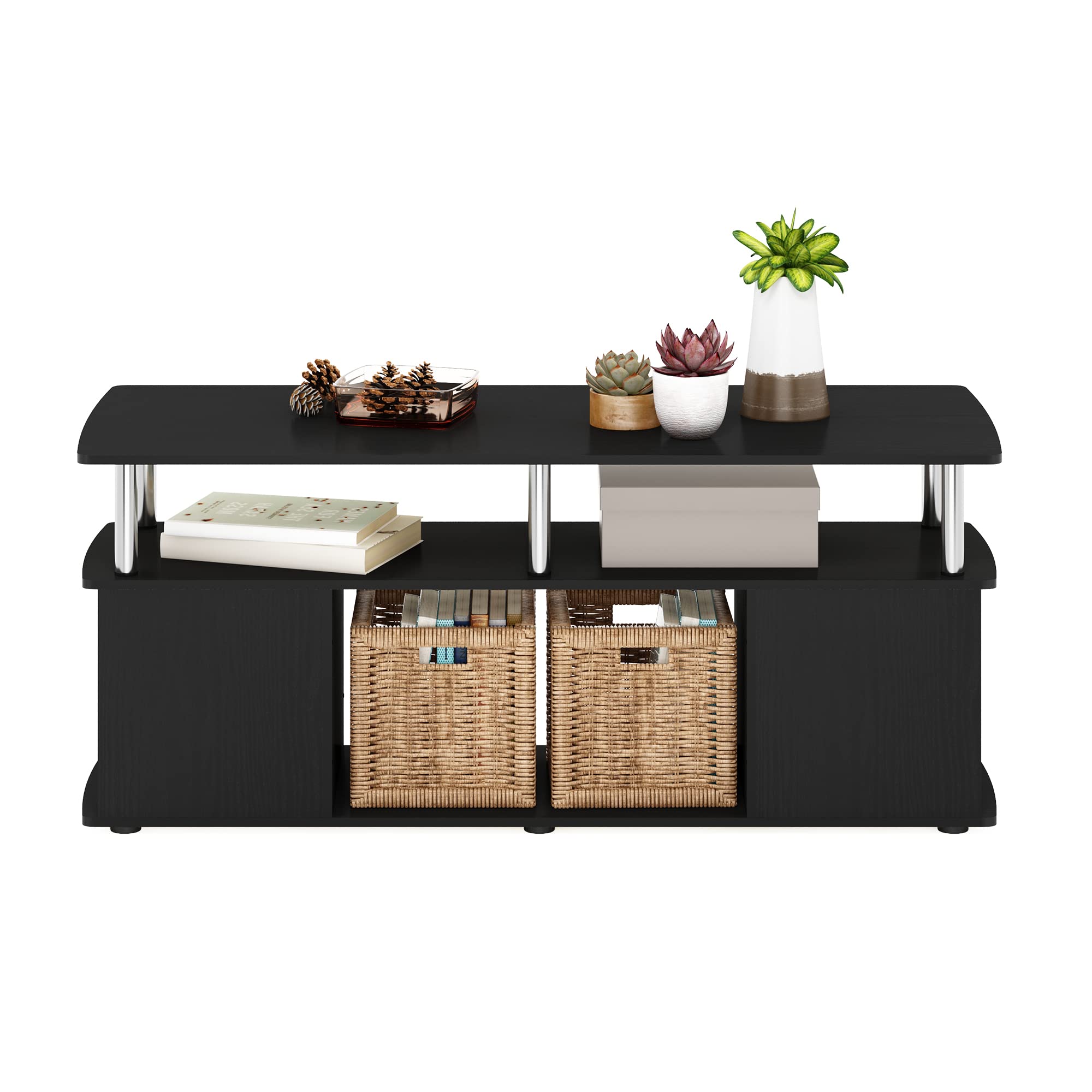 Jaya Utility Design Coffee Table, Americano, Stainless Steel Tubes