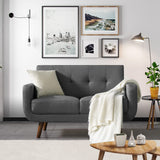 51 Inches Loveseat Sofa, Mid-Century Modern Mini Couch with Tufted Back