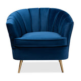 Baxton Studio Chair, Blue