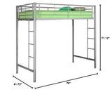 Twin over Loft Bunk Bed Twin Size Bedframe with Ladder