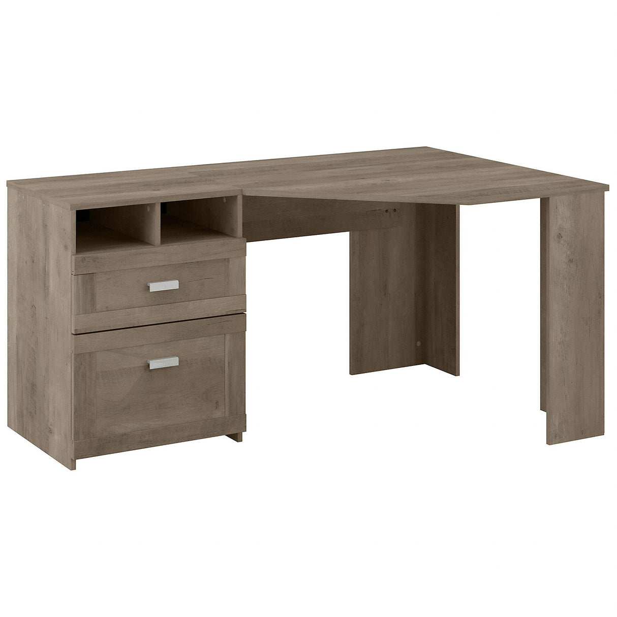 Wheaton Reversible Corner Desk with Storage, 60W, Driftwood Gray