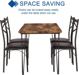 5-Piece Set for Home Kitchen Breakfast Nook, with 4 Chairs, Black, Dining Table