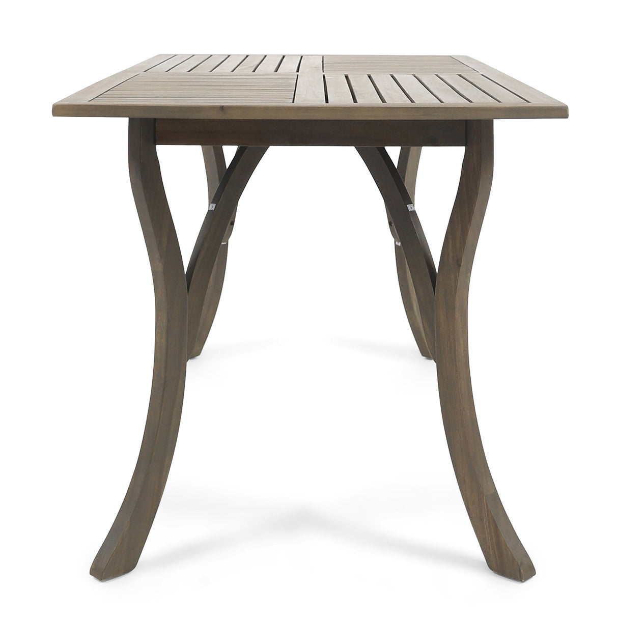 Jaden Outdoor Acacia Wood Rectangular Dining Table, Gray