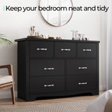 Modern 7 Drawers Dresser for Bedroom, Wood Dresser Tall Chest of Drawers