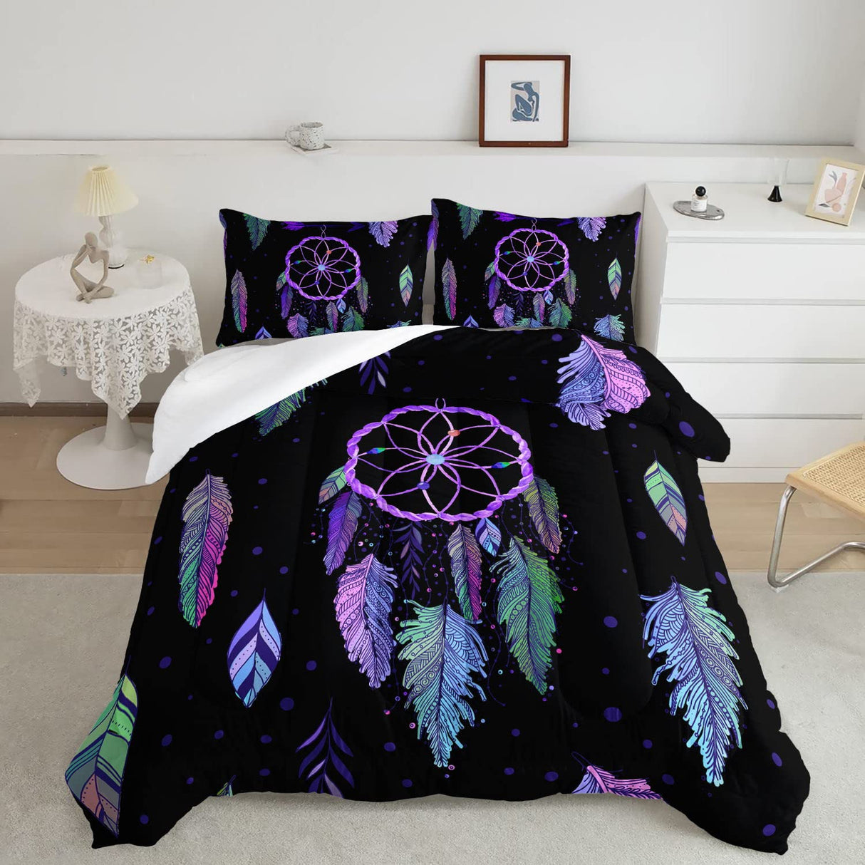 Bedding Comforter Set,Dream Catcher Print Set for Boys Girls