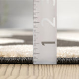 Beige Black Swirl Area Rug 4x6 - Contemporary Abstract Design