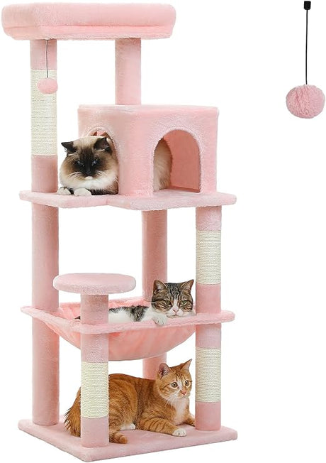 56.3'' Tall Cat Tree for Indoor Cats Multi-Level Cat Tower