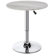 Round Pub Table Height Adjustable with 360 Swivel MDF Tabletop