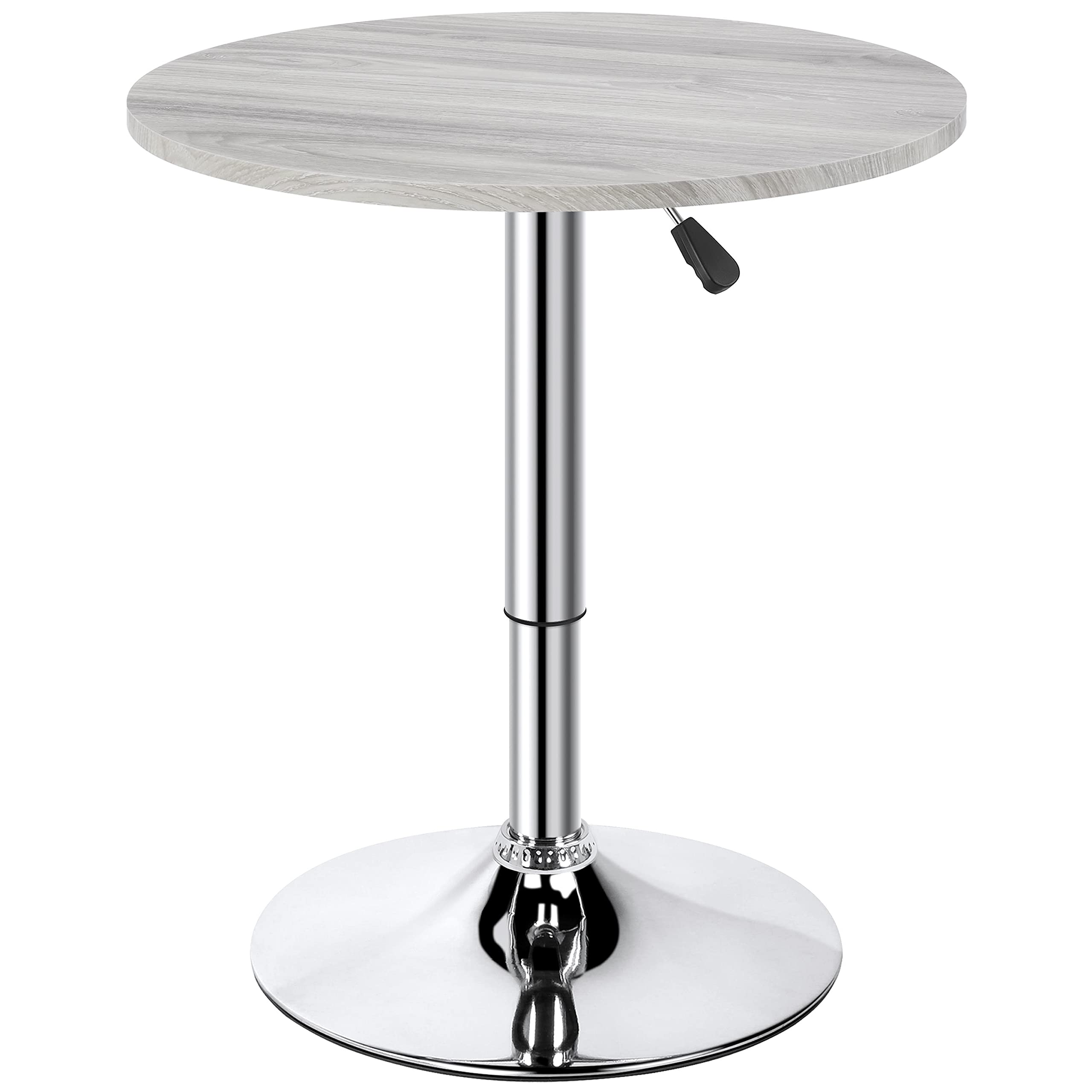 Round Pub Table Height Adjustable with 360 Swivel MDF Tabletop