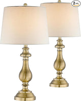 Fairlee Traditional Candlestick Style Table Lamps 26" High Set of 2 Antique Brass Gold