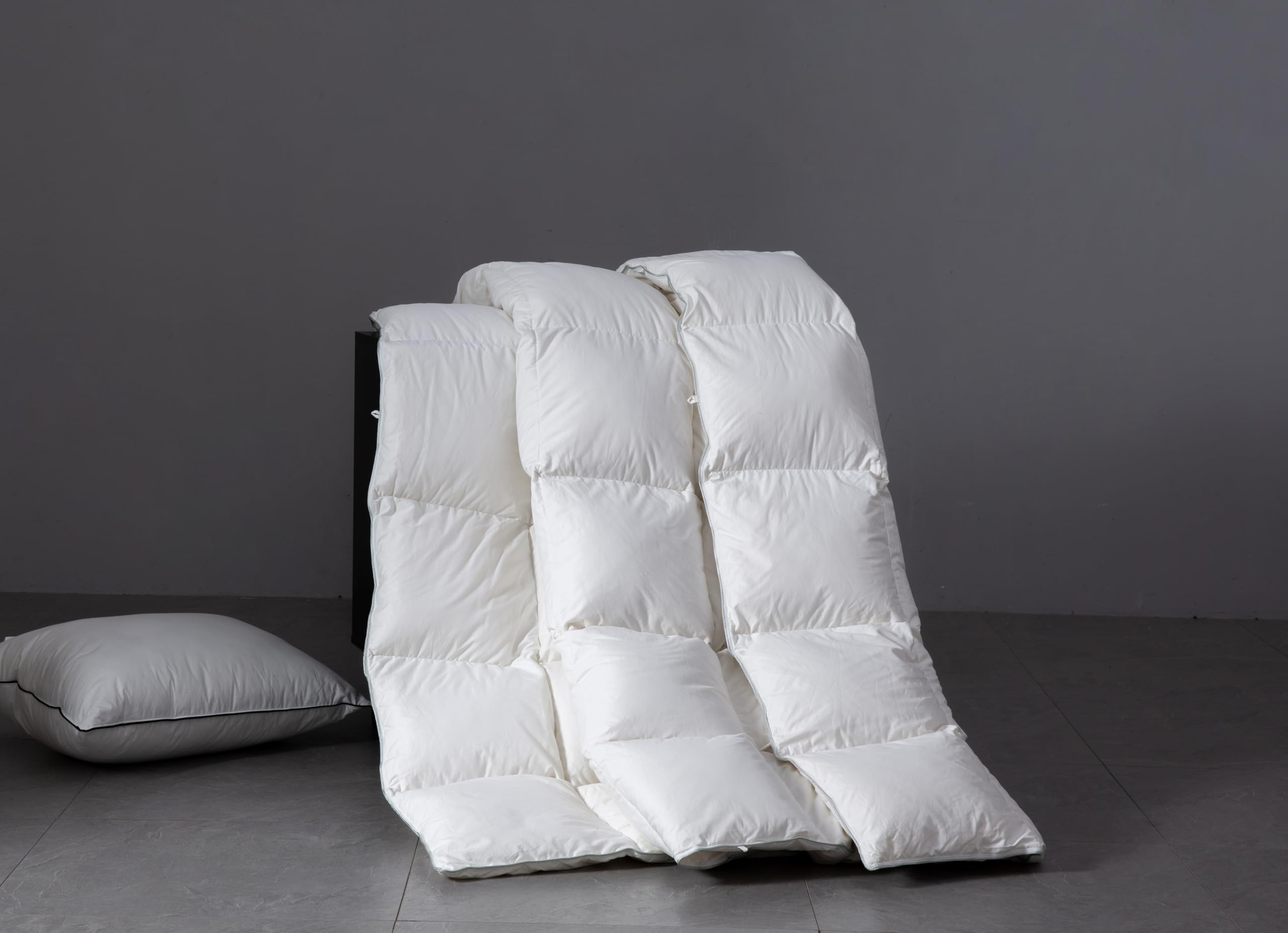 Premium Down Feather Fibers Comforter King Size, All Season Duvet Insert with 8 Corner Tabs