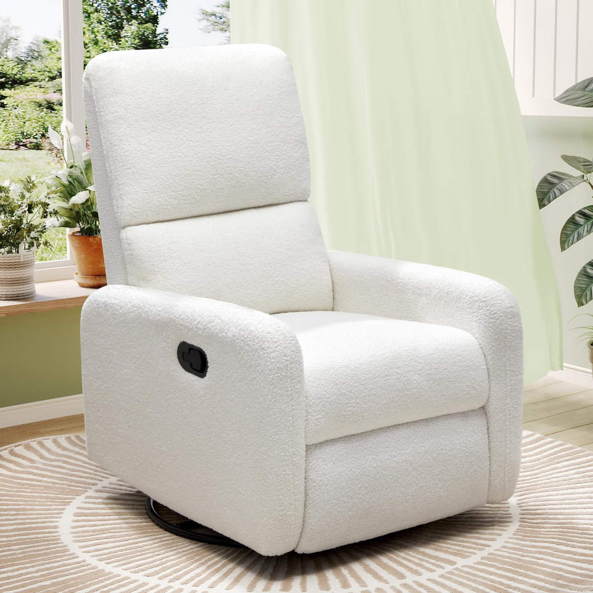 Swivel Rocking Chair - Massage Recliner, Nursery Glider with High Back