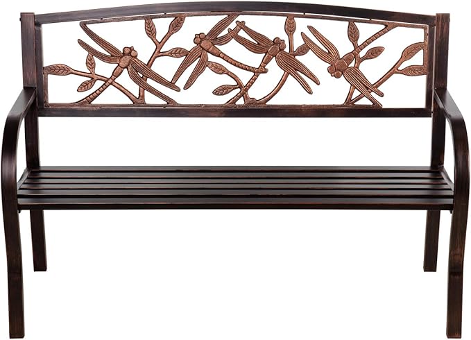 Mermaid Garden Bench for Outdoors | Outdoor Benches Weatherproof | Metal Bench
