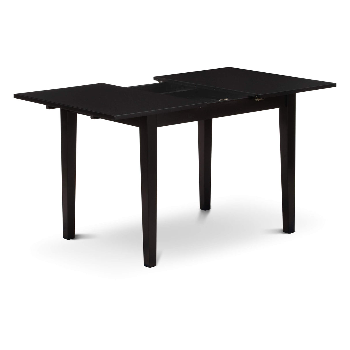 East West Furniture NOAN5-BLK-C 5 Piece Dining Table Set for 4 Includes a Rectangle Kitchen Table with Butterfly Leaf and 4 Linen Fabric Upholstered Chairs, 32x54 Inch, Black