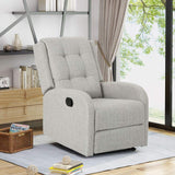 Knight Home Smith Traditional Recliner, Fabric, Beige + Black,