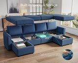 Modular Sectional Sofa, Convertible U Shaped Sofa Couch with Storage