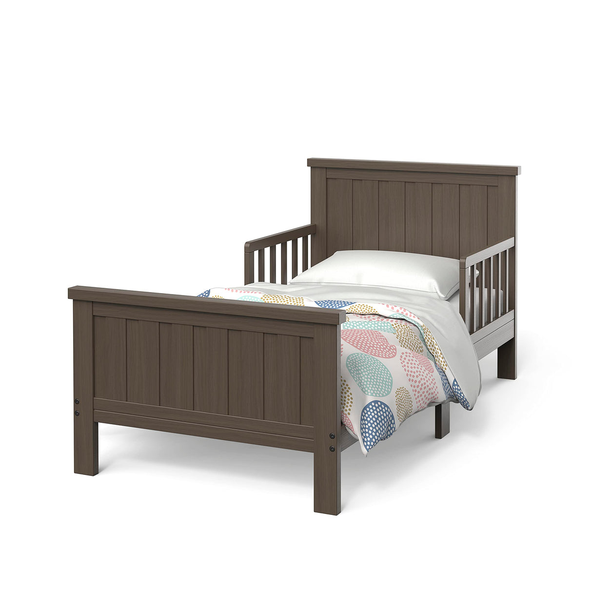 Calder Toddler Bed for Kids with Guard Rails, Low to Ground Design