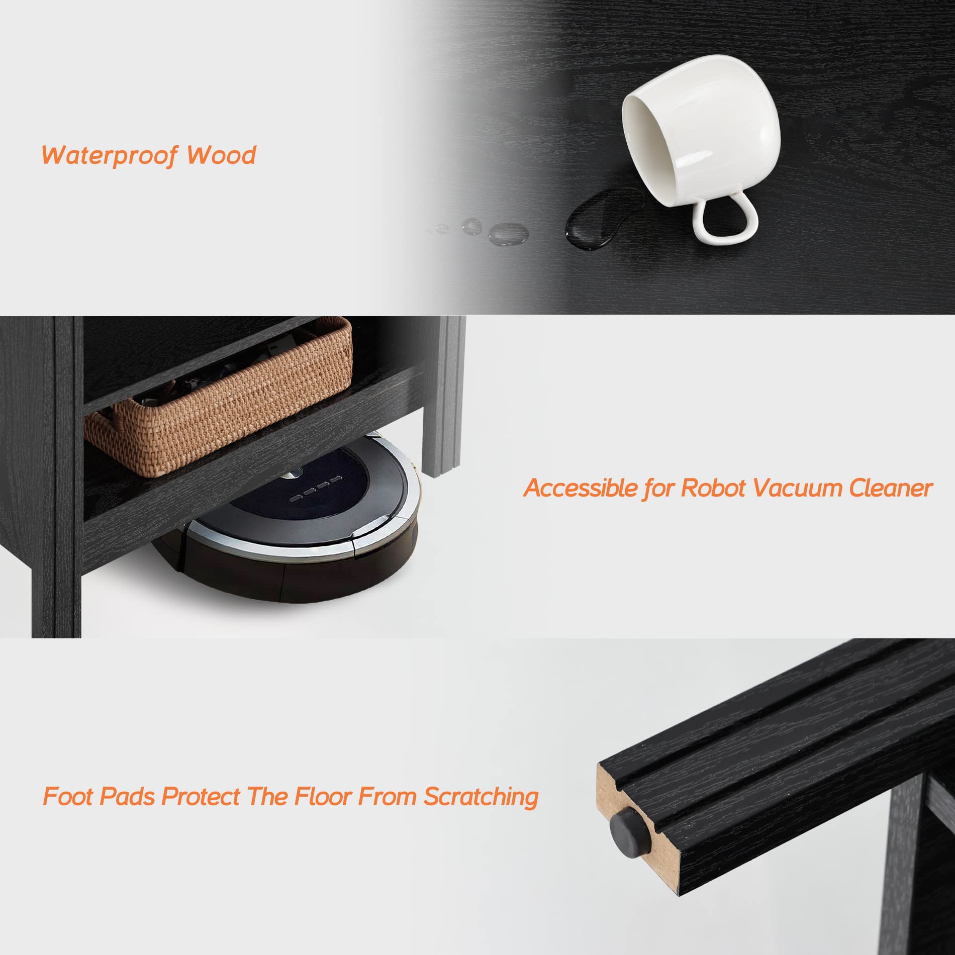 LED TV Stand for 85 Inch TVs - Black Entertainment Center with Storage