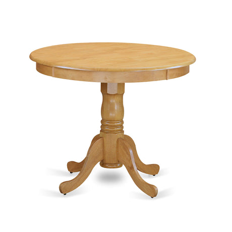 ANVA5-OAK-W 5 Piece Dining Set Includes a Round Dining Room Table with Pedestal