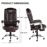 Ergonomic Executive Office Chair with Retracable Footreat - High Back Home Office Chair