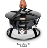 Outland Living Portable Propane Fire Pit, 19 - inch, 58,000 BTU with Fire Pit Cover & Carry Kit, Smokeless Gas Firebowl | Perfect for Camping, Patio, Backyard, Tailgating, Deck, RV| Black 893 Deluxe - Bircata