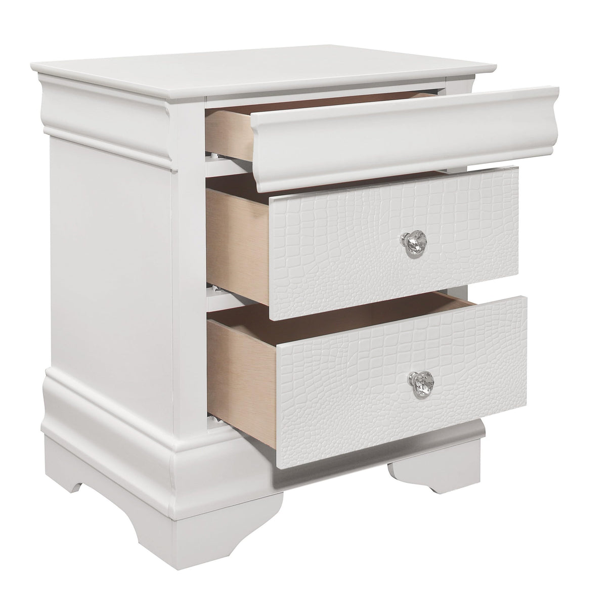 24 Inch Wood Nightstand, 2 Drawers
