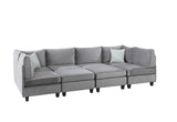 Zelmira Gray Velvet 8Pc Modular Sectional